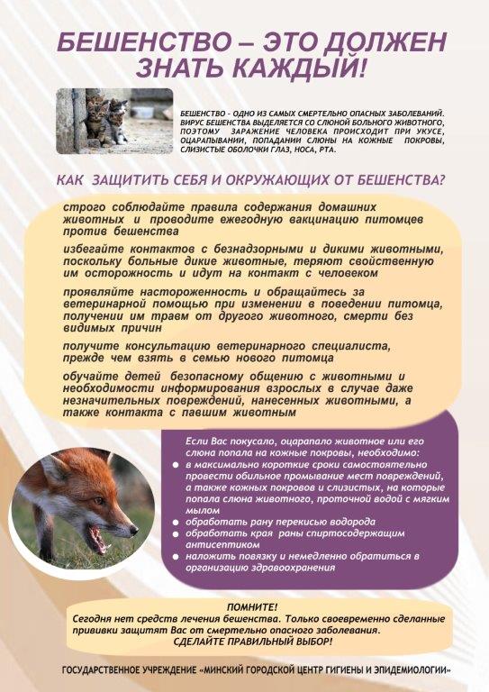 Листовка утв Бешенство-это должен знать каждый